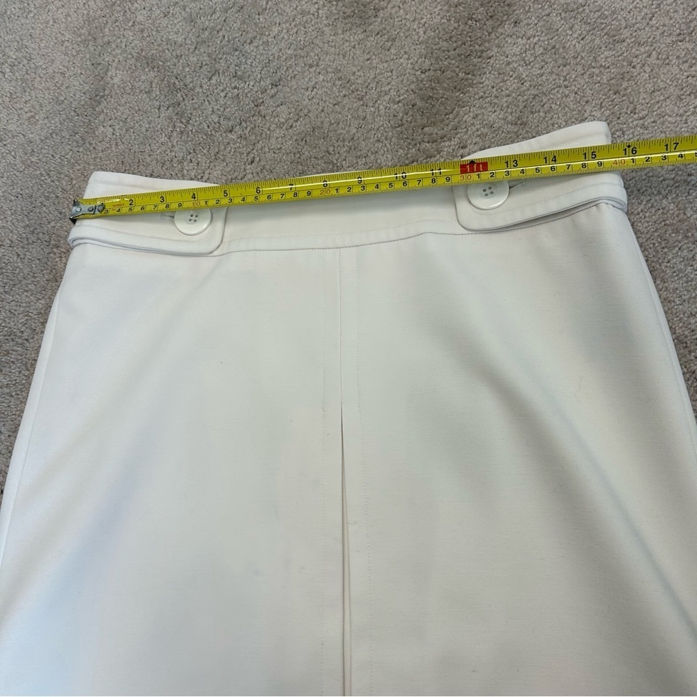 Sandra Angelozzi ivory light cream skirt front pleat Sz 38 - Picture 9 of 12